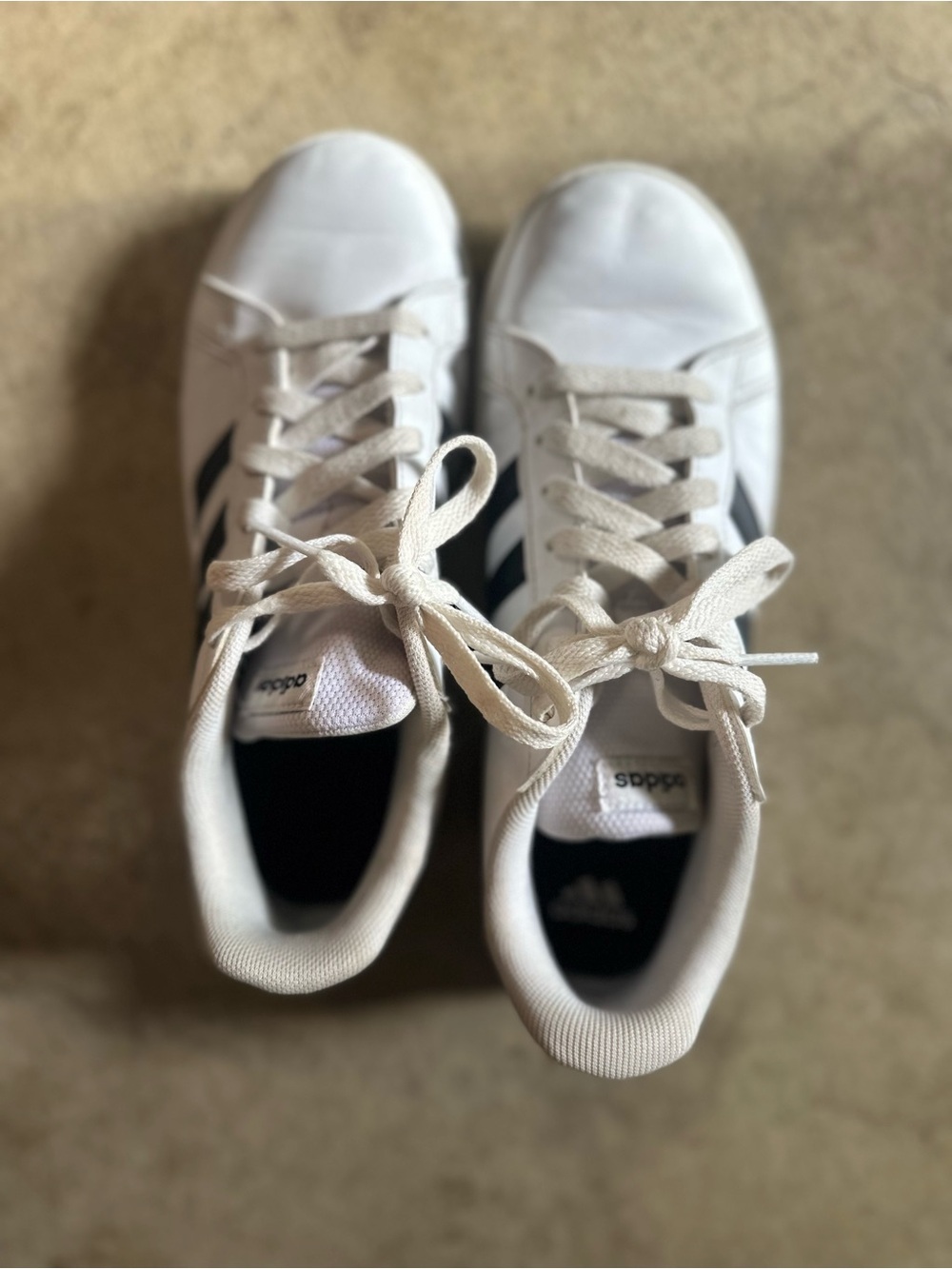 adidas White Sneakers with Black Three-Stripes - Picture 2 of 3